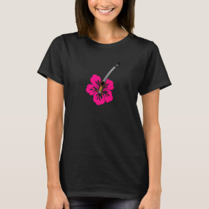 ギターミュージックハイビスカスハワイアンフラワーハワイ女子 Tシャツ