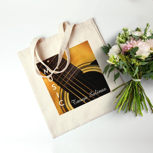 ギターミュージックバッグパーソナライズされた名 |ギタリスト トートバッグ