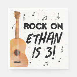 ギターミュージックバースデーパーティー紙ナプキンス スタンダードランチョンナプキン