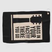 ギターミュージックベースの顔 ゴルフタオル (横)