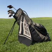 ギターミュージックベースの顔 ゴルフタオル (グリーン)