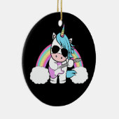 ギターミュージックラバーギタリストUnicorn Rainbow セラミックオーナメント (右)
