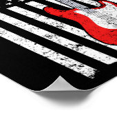 ギターミュージックラバーギターアメリカ国旗 ポスター (角)