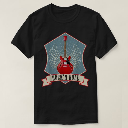 ギターミュージックラバーロック転がn tシャツ (デザイン正面)