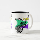 ギターミュージックレトロヴィンテージイラストレーションカスタムマグ ツートーンマグカップ (正面右)