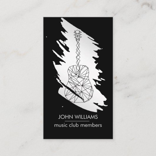 ギターミュージックワールド先生プレイヤーシルバーグレイ 名刺 (正面)