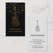 ギターミュージックワールド先生プレイヤーブラック金ゴールド フェイク 名刺 (正面/裏面)