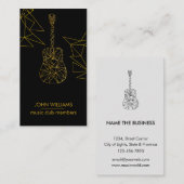 ギターミュージックワールド先生プレイヤーブラック金ゴールド フェイク 名刺 (正面/裏面)