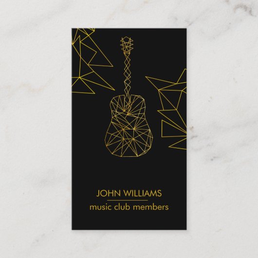ギターミュージックワールド先生プレイヤーブラック金ゴールド フェイク 名刺 (正面)