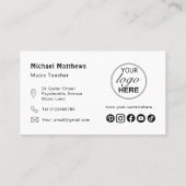 ギターミュージック先生のロゴとソーシャルメディアカスタム 名刺 (裏面)