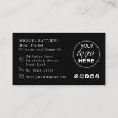 ギターミュージック先生カスタムロゴとソーシャルメディア 名刺 (裏面)