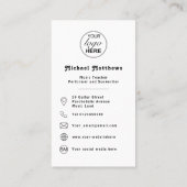 ギターミュージック先生カスタムロゴソーシャルメディアのアイコン 名刺 (裏面)