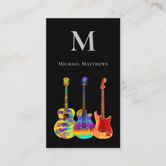 ギターミュージック先生カスタムロゴ 名刺 (正面)