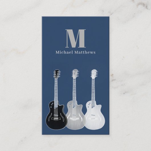 ギターミュージック先生カスタム写真 名刺 (正面)