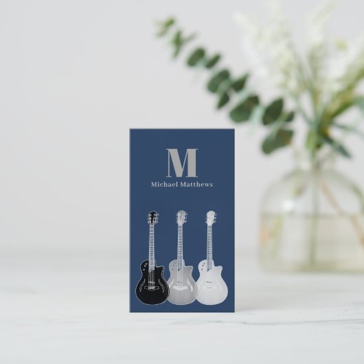 ギターミュージック先生カスタム写真 名刺 (スタンド正面)