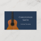 ギターミュージック先生ミュージカル楽器ネイビーブルー 名刺 (正面)