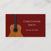 ギターミュージック先生ミュージカル楽器レッド 名刺 (正面)