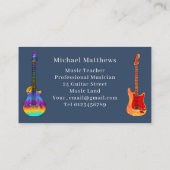 ギターミュージック先生モノグラムパーソナライズされた 名刺 (裏面)