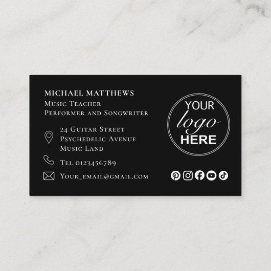 ギターミュージック先生ロゴソーシャルメディアカスタム 名刺 (裏面)