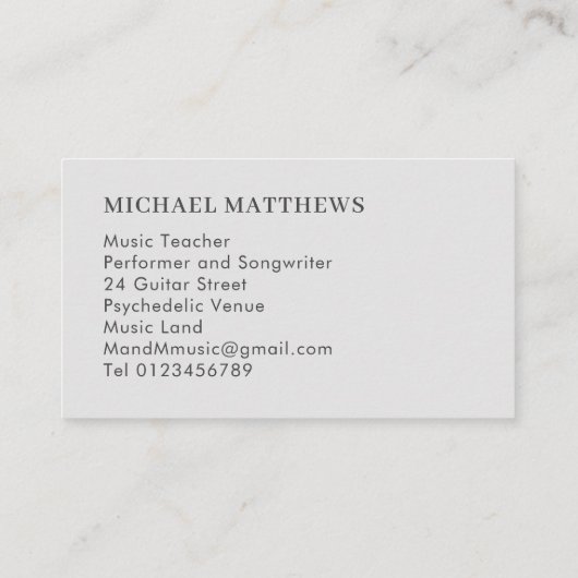 ギターミュージック先生 名刺 (裏面)