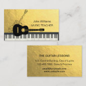 ギターミュージック先生DJピアノジオメトリック金ゴールド  名刺 (正面/裏面)