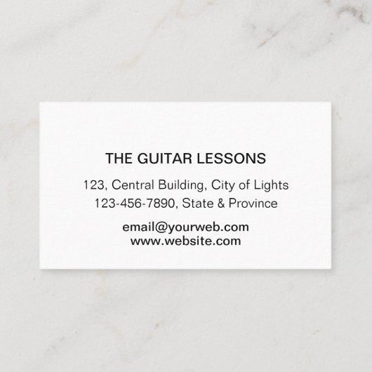 ギターミュージック先生DJプレーヤーミュージシャンブラックウッド 名刺 (裏面)