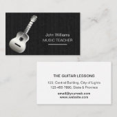 ギターミュージック先生DJプレーヤーミュージシャンブラックウッド 名刺 (正面/裏面)