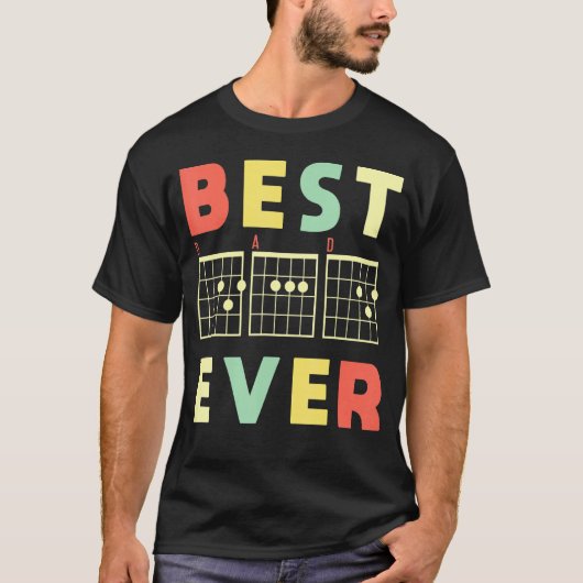 ギターミュージック最高のパパEver Tシャツ (正面)