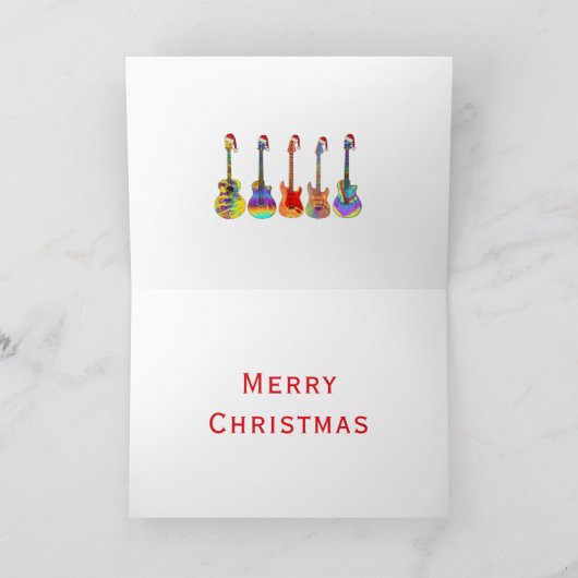ギターメリークリスマスおもしろい音楽サイケデリック シーズンカード
