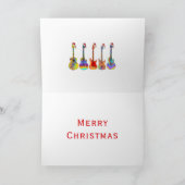 ギターメリークリスマスおもしろい音楽サイケデリック シーズンカード (内部)