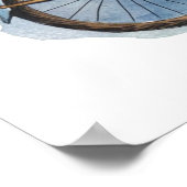 ギターモダンオンサイクルの水色のグリーンカエル ポスター (角)