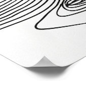 ギターモダンミニマルなブラックラインアート ポスター (角)