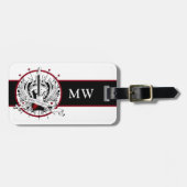 ギターモノグラムミュージシャンロッカーロック&転が音楽 ラゲッジタグ (正面横)