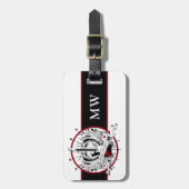 ギターモノグラムミュージシャンロッカーロック&転が音楽 ラゲッジタグ (正面縦)