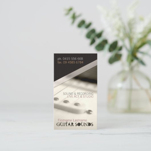 ギターライト縦型名刺 名刺 (スタンド正面)