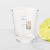 ギターライン石ハートミュージシャン結婚式の引き出物 ショットグラス (裏面)