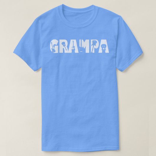 ギターラバーギタリストGrampa おもしろい Music Faters Tシャツ (デザイン正面)