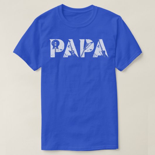 ギターラバーギタリストPapa おもしろい Music 父の D Tシャツ (デザイン正面)