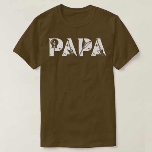 ギターラバーギタリストPapa おもしろい Music Faters Da Tシャツ (デザイン正面)