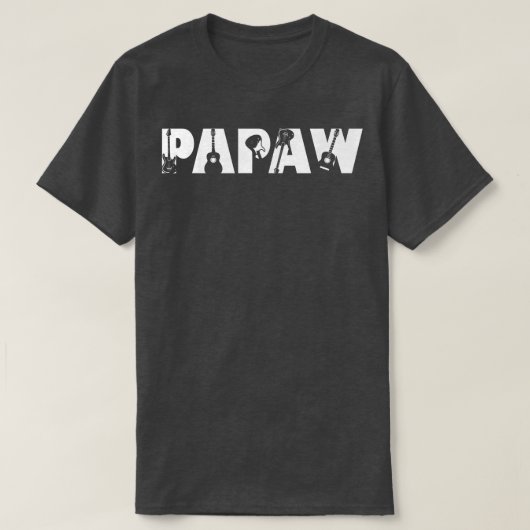 ギターラバーギタリストPapaw おもしろい Music Faters D Tシャツ (デザイン正面)