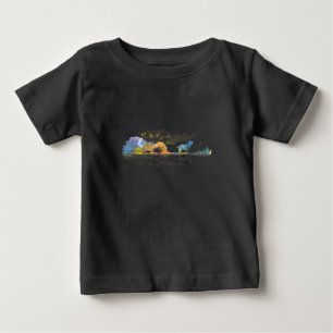 ギターラバーギフトコッカースパニエル犬ドッグウォーター色 ベビーTシャツ