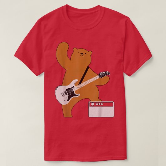 ギターラバーベアー遊ズバスギターギタリストM Tシャツ (デザイン正面)