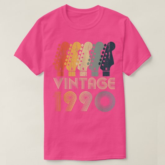 ギターラバー32歳のギフトヴィンテージ1990リムライト Tシャツ (デザイン正面)