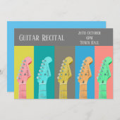ギターリサイタルモダンパステルスタイリッシュ演奏 招待状 (正面/裏面)