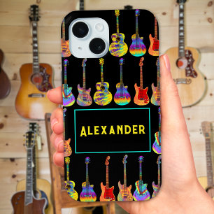ギタールアファンキーートパタポップ・アートのーンの名前の追加 iPhone 15ケース