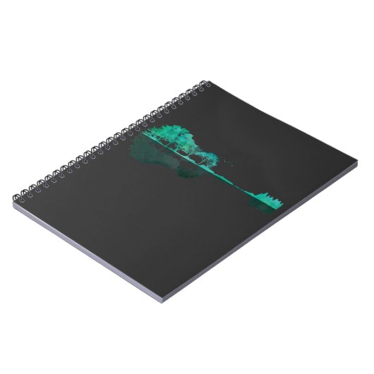 ギターレイクシャドウランドスケープミュージックラブギタリスト ノートブック (左側)