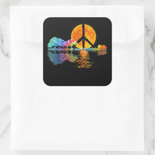 ギターレイクシャドーピースラブギターヒッピー スクエアシール (バッグ)