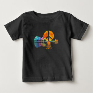 ギターレイクシャドーピースラブギターヒッピー ベビーTシャツ