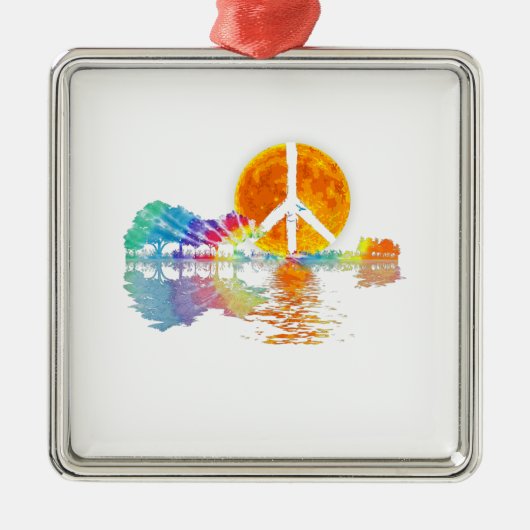 ギターレイクシャドーピースラブギターヒッピー メタルオーナメント (正面)