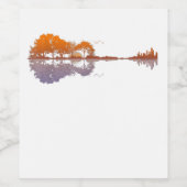 ギターレイク・リフレクション音楽とギター愛好家 ワインラベル (シングルラベル)